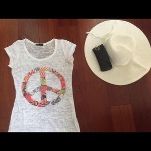Sheer Tee Shirt - Peace - Small